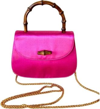 Gucci Pre-owned Bamboo Mini Bag - Dames - Vintage Mini Tas - Roze - ONE Size - Satijn - Vintage