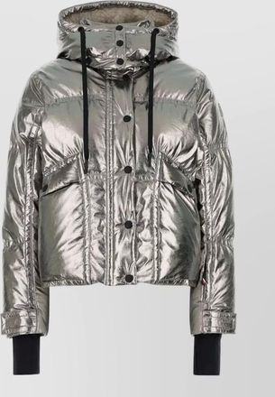 Moncler hooded polyester down jacket long sleeves