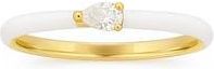 House of Frosted Pear Cut Topaz Enamel Ring in Yellow Gold/White at Nordstrom Rack, Size 7