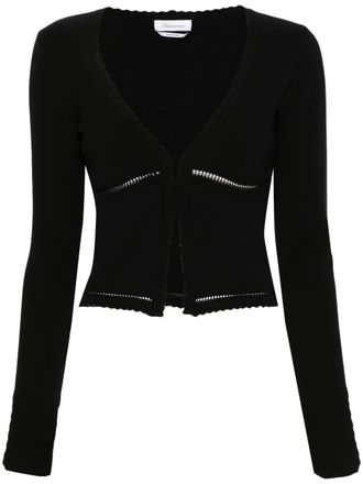 Blumarine Fitted Cropped Scalloped Edge Cardigan
