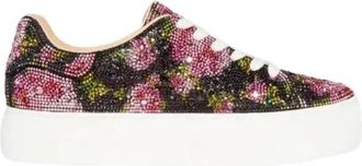 Betsey Johnson Womens Sidny Florals Sneakers In Black/pink Floral