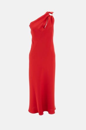 Max Mara Red Shiny Satin Long Dress