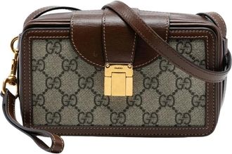 Gucci Pre-owned Cross Body Bags, female, Brown, Size: ONE SIZE Pre-owned Structured Top Handle Bag