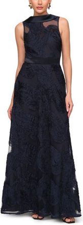 JS Collections Anna Soutache A-Line Evening Gown in Navy at Nordstrom, Size 12