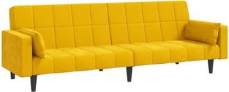 vidaXL Vidaxl - Divano Letto a 2 Posti con 2 Cuscini Giallo in Velluto