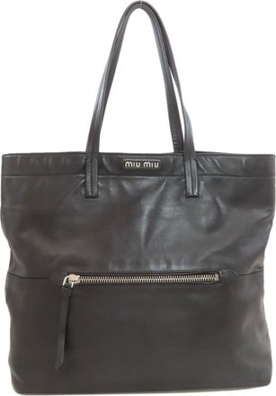 Miu Miu Black Leather Tote Bag (Pre-Owned)