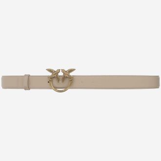 Pinko Womens Leather Belt Love Berry Beige