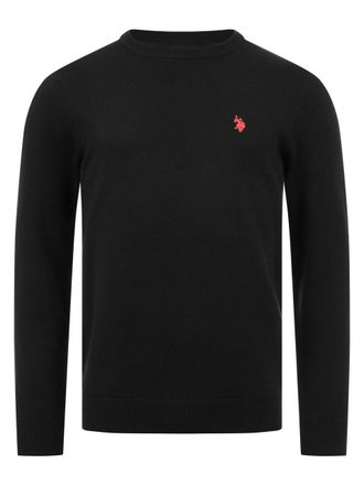 U.S.Polo Association heren trui - ronde hals met ribboorden & geborduurd logo