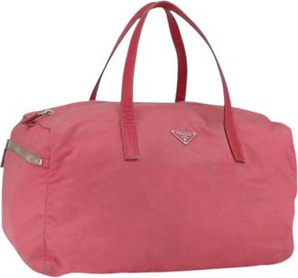 Prada Pre-owned Weekend Bags, female, Pink, Size: ONE SIZE Pre-owned Vintage Nylon Weekend Bag