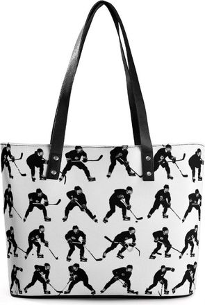 Generic Hockey Players Tote Bags for Women Cute Shoulder Purses Handbags