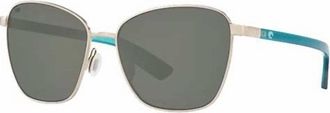 Costa Womens Paloma Polarized Sunglasses In Brushed Silver, Glass Gray