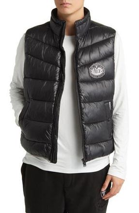BOSS x NFL Corner Recycled Polyamide Puffer Vest in Las Vegas Raiders Black at Nordstrom Rack, Size X-Large