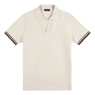 Fay Polo Shirts, male, Beige, Size: XL Polo Without Bt. Piquet Str. Stripes