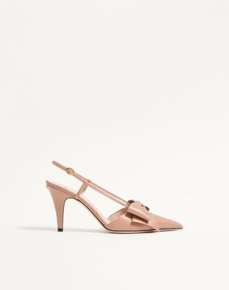 Valentino Garavani D&eacute;collet&eacute; Slingback Bowow In Capretto 85Mm Donna ROSE CANNELLE 35.5