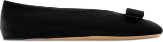Ferragamo Schoenen, Dames, Zwart, 35 1/2 EU, Leer, Zwarte Slip-On Schoenen met Strik