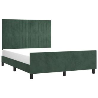 vidaXL Vidaxl - Estructura Cama Sin Colch&oacute;n Terciopelo Verde Oscuro 140x200 Cm