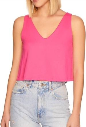 Susana Monaco Flare Tank Top In Punch Pink