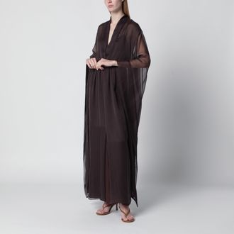 Alberta Ferretti Long brown silk dress