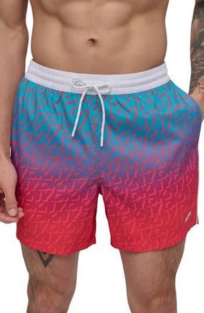 DKNY Modern Euro Swim Trunks in Red Multi at Nordstrom Rack, Size Xx-Large