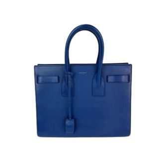 Saint Laurent Pre-owned Tote Bags, female, Blue, Size: ONE SIZE Pre-owned Tote Bag