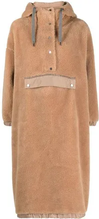Brunello Cucinelli Camel Hooded Shearling Coat, Brand Size 36 (US Size 2)