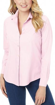Foxcroft Dianna Non-Iron Shirt In Chambray Pink