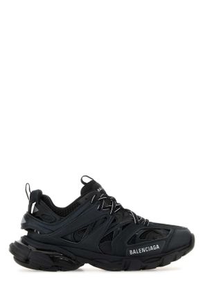 Balenciaga Black Mesh And Rubber Track Sneakers