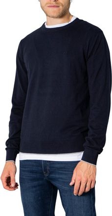 A|X Armani Exchange Katoen Kasjmier Ronde Hals Trui - Marineblauw