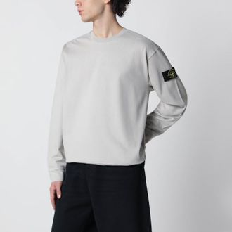 Stone Island Pearl grey sweatshirt with regular fit