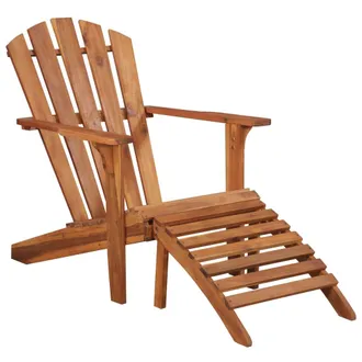 vidaXL Vidaxl Sedia Da Giardino Adirondack Con Poggiapiedi Massello Di