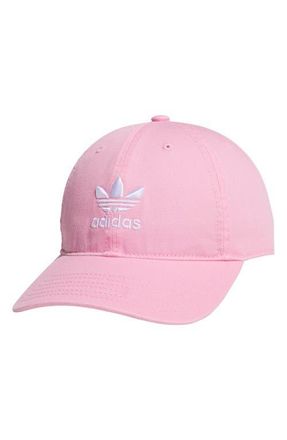 adidas Originals Relaxed Cotton Baseball Cap in Semi Pink Glow/White at Nordstrom