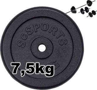 Trade Shop 7,5 Kg De Hierro Fundido Mancuerna Discos De Pesas De Entrenamiento De Fitness Placas
