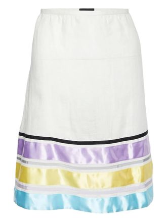 Emporio Armani striped skirt - White