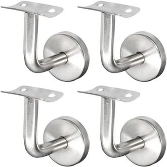 OEM Staffa Per Corrimano In Acciaio Inox 304 Per Ringhiera Delle Scale, Montaggio A Parete, Argento, Per Ringhiera In Legno (4 Pezzi) Npterbl