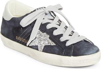 Golden Goose Super-Star Low Top Sneaker in Navy Blue/Silver/Light Gray at Nordstrom, Size 10Us