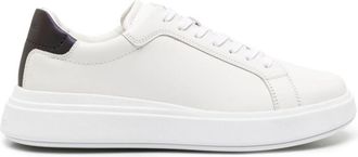 Calvin Klein iridescent-panel leather sneakers - men - Calf Leather/Calf Leather/Rubber/Recycled Polyester - 44 - White