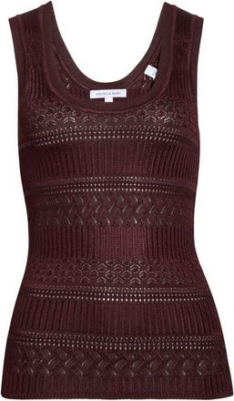Veronica Beard Sandra Open Knit Tank Top in Raisin at Nordstrom, Size X-Large