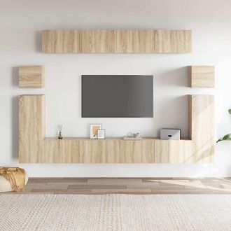 vidaXL Vidaxl - Set De Muebles Para Tv 8 Pzas Madera Contrachapada Roble Sonoma