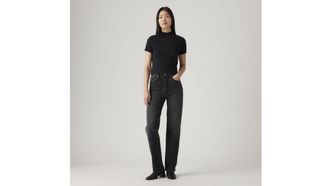 Levi's Ribcage Full Length Jeans - Womens - 24X32 - Black