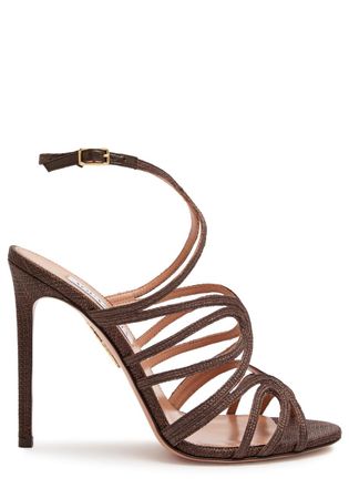 Aquazzura Aquazzura Serenade 105 Raffia Sandals - Brown - 36 (IT36/ UK3)
