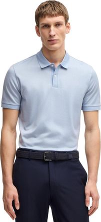 HUGO BOSS Katoenen Boss Black H-parlay polo lichtblauw effen normale fit