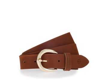 Tamaris Lederg&uuml;rtel TAMARIS, Damen, Gr. 11,5, mittelbraun, Rindsleder, unifarben, G&uuml;rtel Lederg&uuml;rtel, 3cm breit, schlichte Dornschnalle in Gold, dezentes Mark