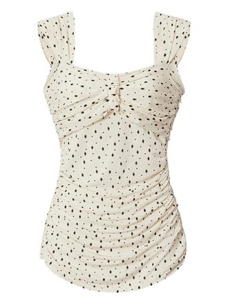 Isabel Marant Top met stippen en ruches - Beige