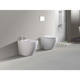 Nala Nala Sanitarios De Suelo Hasta La Pared, L&iacute;nea Redonda, Rimless Sin Brida, Asiento Con Cierre Suave