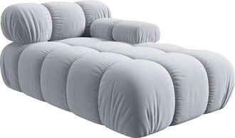 MICADONI Modulare Chaiselongue Bellis mit Armlehne rechts - Samtbezug