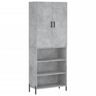 vidaXL Highboard Concrete Grey 69.5x34x180 cm Engineered Wood Vidaxl
