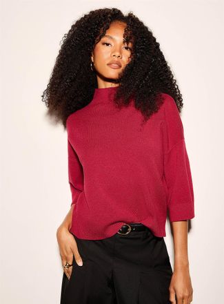 Icone Womens 3/4-sleeve mock-neck sweater