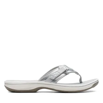 Clarks Brinkley Sea Synthetic Sandals In Silver Size 5