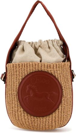 Chlo&eacute; Natural Horse Medal Bucket Bag