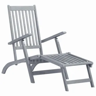 vidaXL Furniture Limited - Tumbona De Jard&iacute;n Con Reposapi&eacute;s De Madera